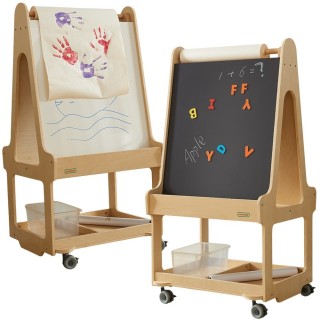Dvipusė lenta molbertas | 3in1 ant ratukų | Masterkidz ME16768