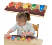 Medinė lavinamoji dėlionė | Rūšiuoklis daržovės ir skaičiai | Masterkidz ME30238