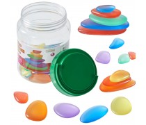 Sensoriniai akmenukai šviesos stalui | Spalvoti permatomi | Masterkidz ME30375