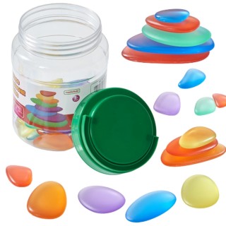 Sensoriniai akmenukai šviesos stalui | Spalvoti permatomi | Masterkidz ME30375