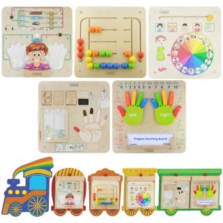 Edukacinių lentų rinkinys | Traukinukas 5in1 Montessori | Masterkidz MK0011