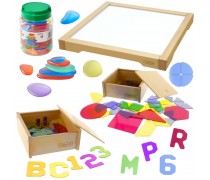 Edukacinė sensorinė LED šviesos dėžė su priedais | Lavinamoji | Masterkidz MK0013 Edukacinė sensorinė LED šviesos dėžė su priedais | Lavinamoji | Masterkidz MK0013