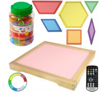 Šviesos stalas | LED su pulteliu ir Montessori kaladėlėmis | Masterkidz MK0014