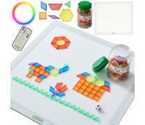Šviesos stalas | Daugiaspalvis LED su Montessori mozaika | Masterkidz MK0021
