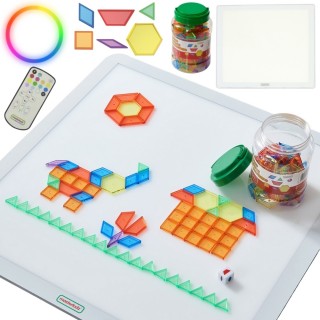 Šviesos stalas | Daugiaspalvis LED su Montessori mozaika | Masterkidz MK0021