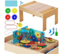 STEM veiklos stalas | medinis konstruktorius | Masterkidz MK0026