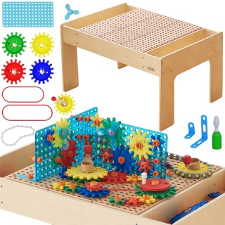 STEM veiklos stalas | medinis konstruktorius | Masterkidz MK0026