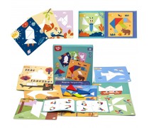 Magnetinė tangrama - dėlionė | Mokomės formų | Tooky Toy TF642 Magnetinė tangrama - dėlionė | Mokomės formų | Tooky Toy TF642