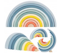 Medinė dėlionė-vaivorykštė | Pastelinė Montessori | Tooky Toy TH313N Medinė dėlionė-vaivorykštė | Pastelinė Montessori | Tooky Toy TH313N