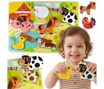Medinė dėlionė | Montessori ūkio gyvūnai | Tooky Toy TH636B Medinė dėlionė | Montessori ūkio gyvūnai | Tooky Toy TH636B