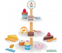 Medinis saldumynų stovas | su pyragaičiais ir indais | Tooky Toy TJ273 Medinis saldumynų stovas | su pyragaičiais ir indais | Tooky Toy TJ273