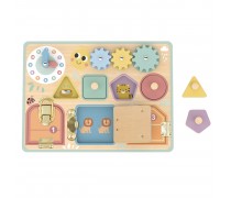 Lavinamoji veiklos lenta | Užraktai, krumpliaračiai ir laikrodis | Tooky Toy TJ473N Lavinamoji veiklos lenta | Užraktai, krumpliaračiai ir laikrodis | Tooky Toy TJ473N