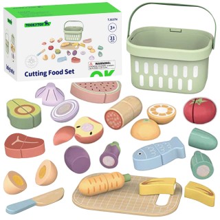 Medinis pjaustomų maisto produktų rinkinys | Vaisiai ir daržovės | Tooky Toy TJ537N