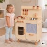 Medinė vaikiška virtuvėlė | smėlio spalvos su priedais | Tooky Toy TJ548