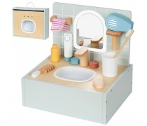 Medinis vonios reikmenų rinkinys | Tualetinis staliukas su aksesuarais | Tooky Toy TJ918 Medinis vonios reikmenų rinkinys | Tualetinis staliukas su aksesuarais | Tooky Toy TJ918