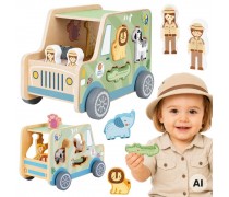 Medinė mašinėlė formų rūšiuoklis | Safari | Tooky Toy TK960 Medinė mašinėlė formų rūšiuoklis | Safari | Tooky Toy TK960