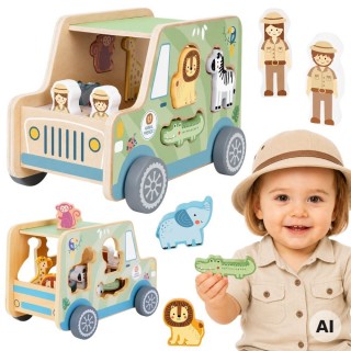 Medinė mašinėlė formų rūšiuoklis | Safari | Tooky Toy TK960 Medinė mašinėlė formų rūšiuoklis | Safari | Tooky Toy TK960