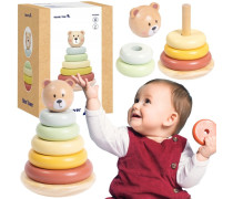 Lavinamoji medinė piramidė | sensorinis meškiukas | Tooky Toy TKF004N Lavinamoji medinė piramidė | sensorinis meškiukas | Tooky Toy TKF004N