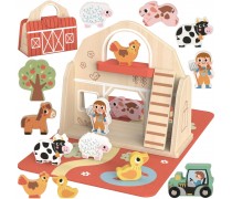 Medinė ferma | Lagaminėlyje su figūrėlėmis | Tooky Toy TP518 Medinė ferma | Lagaminėlyje su figūrėlėmis | Tooky Toy TP518