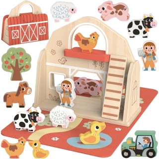 Medinė ferma | Lagaminėlyje su figūrėlėmis | Tooky Toy TP518 Medinė ferma | Lagaminėlyje su figūrėlėmis | Tooky Toy TP518