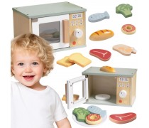 Medinė mikrobangų krosnelė | su maisto produktais | Tooky Toy TP525