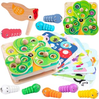 Medinis lavinamasis žaidimas | magnetinis 2in1 Pagauk kirminą | Tooky Toy TP526 Medinis lavinamasis žaidimas | magnetinis 2in1 Pagauk kirminą | Tooky Toy TP526