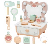 Medinis kosmetinis staliukas | Su LED veidrodžiu ir priedais | Tooky Toy TP528 Medinis kosmetinis staliukas | Su LED veidrodžiu ir priedais | Tooky Toy TP528