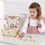 Medinis kosmetinis staliukas | Su LED veidrodžiu ir priedais | Tooky Toy TP528