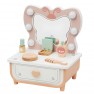 Medinis kosmetinis staliukas | Su LED veidrodžiu ir priedais | Tooky Toy TP528