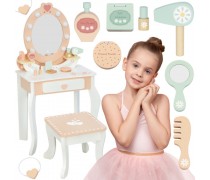 Medinis tualetinis staliukas | su LED veidrodžiu ir kėdute | Tooky Toy TP530 Medinis tualetinis staliukas | su LED veidrodžiu ir kėdute | Tooky Toy TP530