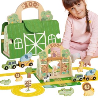 Medinis žaidimų rinkinys | Mini ZOO | Nešiojamas lagaminėlyje | Tooky Toy TP537