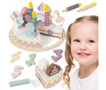 Žaislinis tortas | Pjaustomas medinis gimtadienio tortas | Tooky Toy TP541