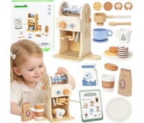 Žaislinis medinis kavos aparatas | Baristos rinkinys | Tooky Toy TP546