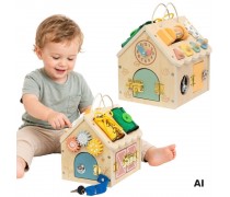 Medinis lavinamasis namelis | Su spynelėmis | Tooky Toy TP550 Medinis lavinamasis namelis | Su spynelėmis | Tooky Toy TP550