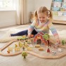 Medinis traukinių rinkinys | Ūkis, 48 detalės | Tooky Toy TP553