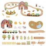 Medinis traukinių rinkinys | Ūkis, 48 detalės | Tooky Toy TP553