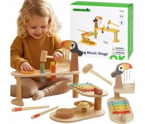 Lavinamasis muzikinis staliukas | medinis, tukanas | Tooky Toy TP555 Lavinamasis muzikinis staliukas | medinis, tukanas | Tooky Toy TP555