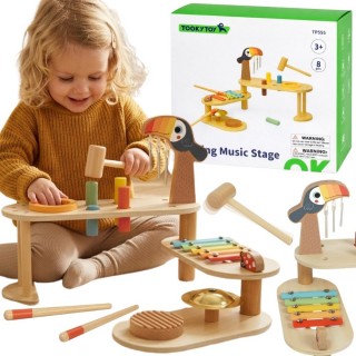 Lavinamasis muzikinis staliukas | medinis, tukanas | Tooky Toy TP555 Lavinamasis muzikinis staliukas | medinis, tukanas | Tooky Toy TP555