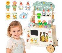 Medinis sodo vežimėlis - parduotuvėlė | Montessori, 57 dalys | Tooky Toy TP567 Medinis sodo vežimėlis - parduotuvėlė | Montessori, 57 dalys | Tooky Toy TP567