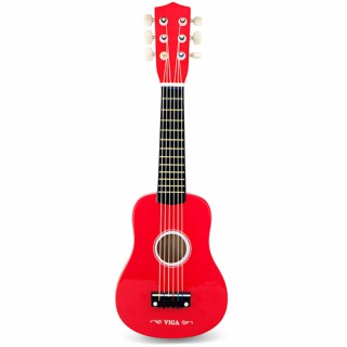 Medinė gitara vaikams | Raudona 21 coliai 6 stygos | Viga 50691