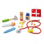 Žaislinis medinis gydytojo rinkinys lagamine | Viga 50530