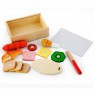 Žaislinis medinis pjaustomas maisto ir daržovių rinkinys dėžutėje | Viga 59560