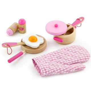 Žaislinis medinis pusryčių rinkinys | Rožinis | Viga 50116