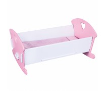 Žaislinė medinė rožinė lovytė lėlėms | Viga 59511