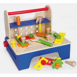 Žaislinė medinė meistro įrankių dėžė su priedais | Viga 59869