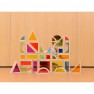 Didelės medinės kaladėlės su spalvotu plastiku | 30 vnt. | Rainbow blocks | Masterkidz ME06929
