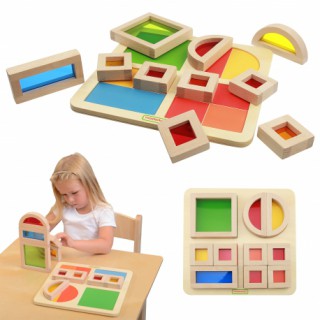 Montessori spalvų pažinimo kaladėlės vaikams | Rainbow Block Set | Masterkidz MK00668