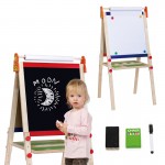 Vaikiška dvipusė medinė piešimo lenta su priedais | Reguliuojamas aukštis | Viga 50952