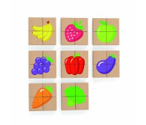 Medinė magnetinė dėlionė vaikams | Daržovės ir vaisiai | Viga 50700