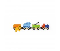 Žaislinis medinis traukinys | Laukiniai gyvūnai | Wild Animal Train | Viga 50822